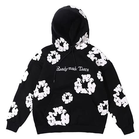 designer hoodie with white flowers